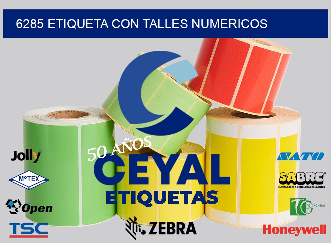 6285 ETIQUETA CON TALLES NUMERICOS