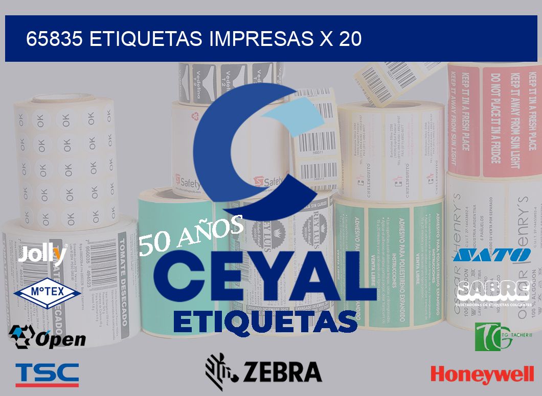 65835 Etiquetas impresas x 20