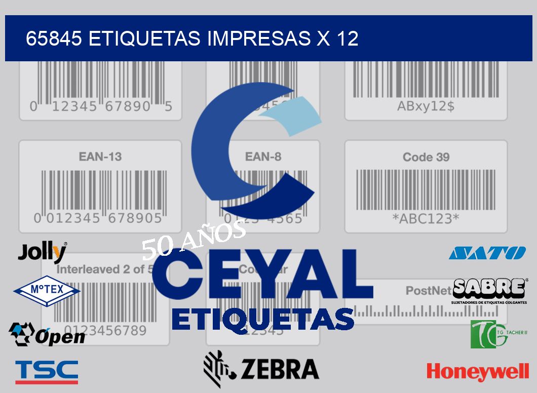 65845 Etiquetas impresas x 12