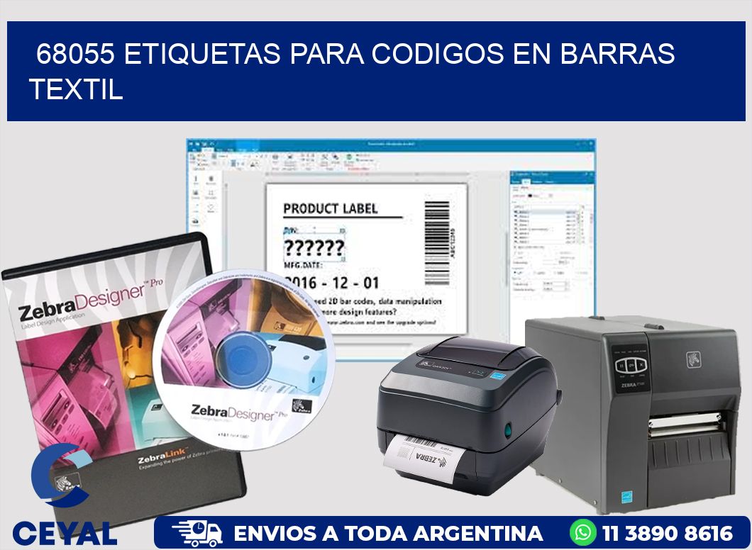 68055 ETIQUETAS PARA CODIGOS EN BARRAS TEXTIL