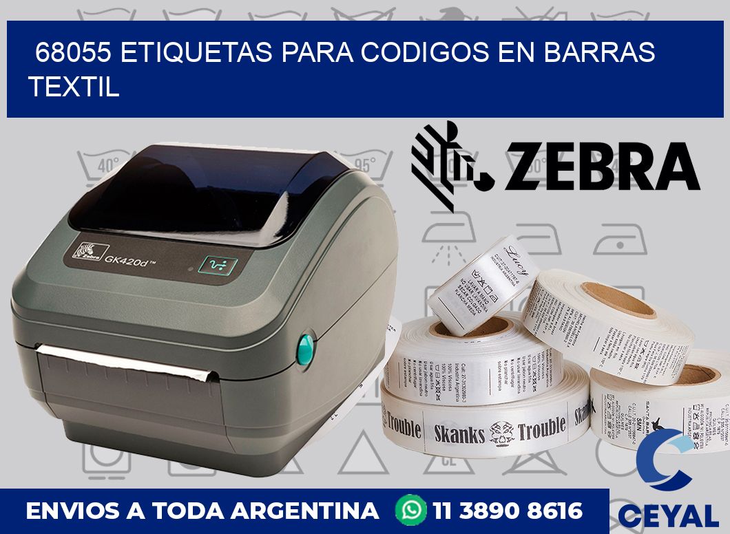 68055 ETIQUETAS PARA CODIGOS EN BARRAS TEXTIL