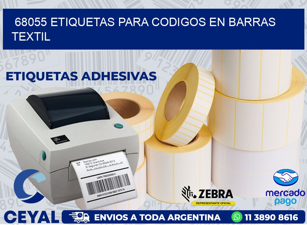 68055 ETIQUETAS PARA CODIGOS EN BARRAS TEXTIL