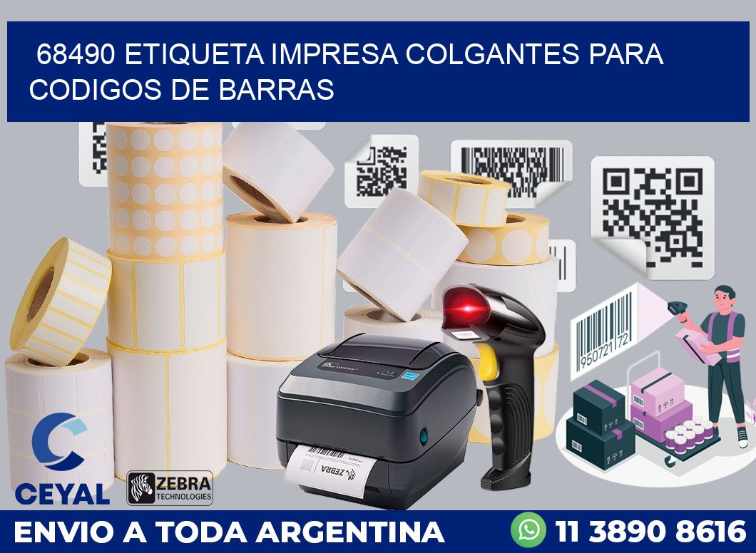 68490 ETIQUETA IMPRESA COLGANTES PARA CODIGOS DE BARRAS