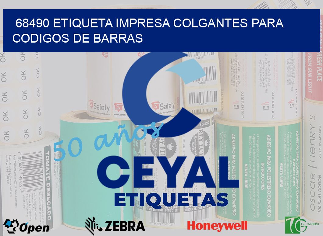 68490 ETIQUETA IMPRESA COLGANTES PARA CODIGOS DE BARRAS