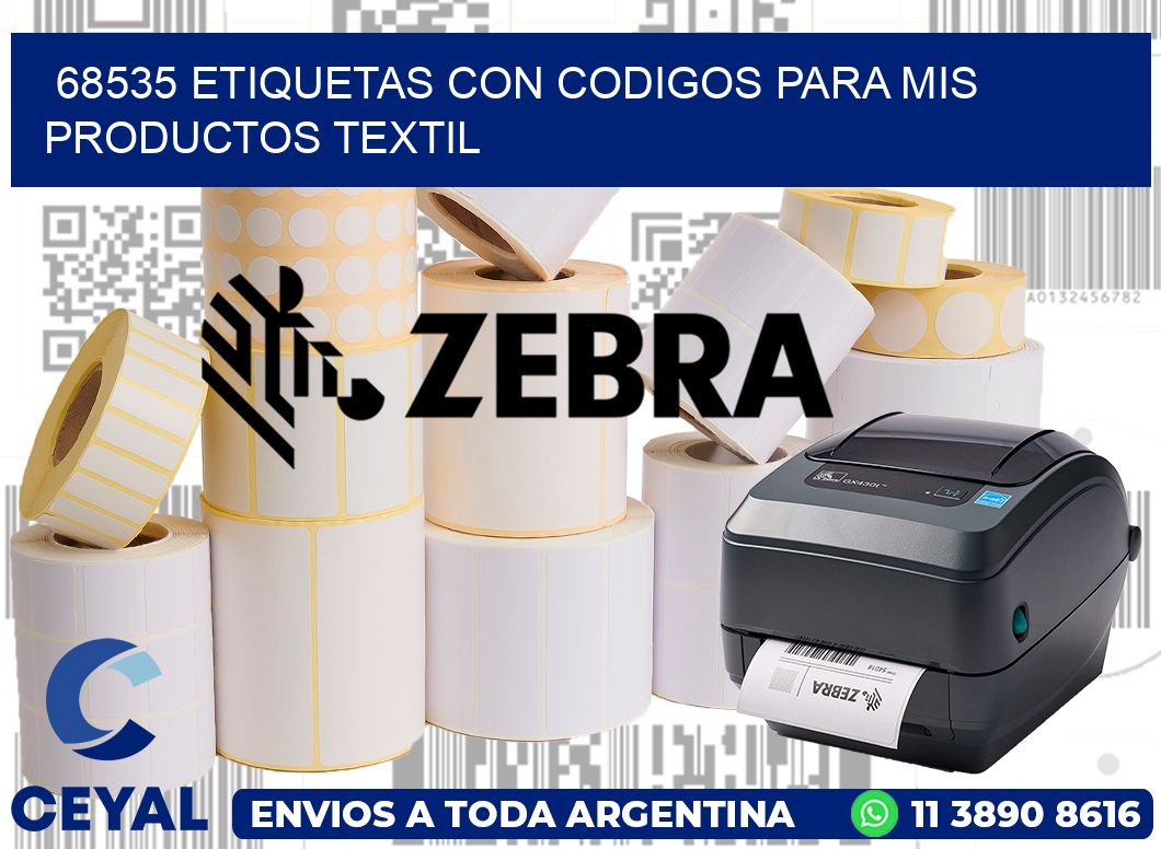 68535 ETIQUETAS CON CODIGOS PARA MIS PRODUCTOS TEXTIL