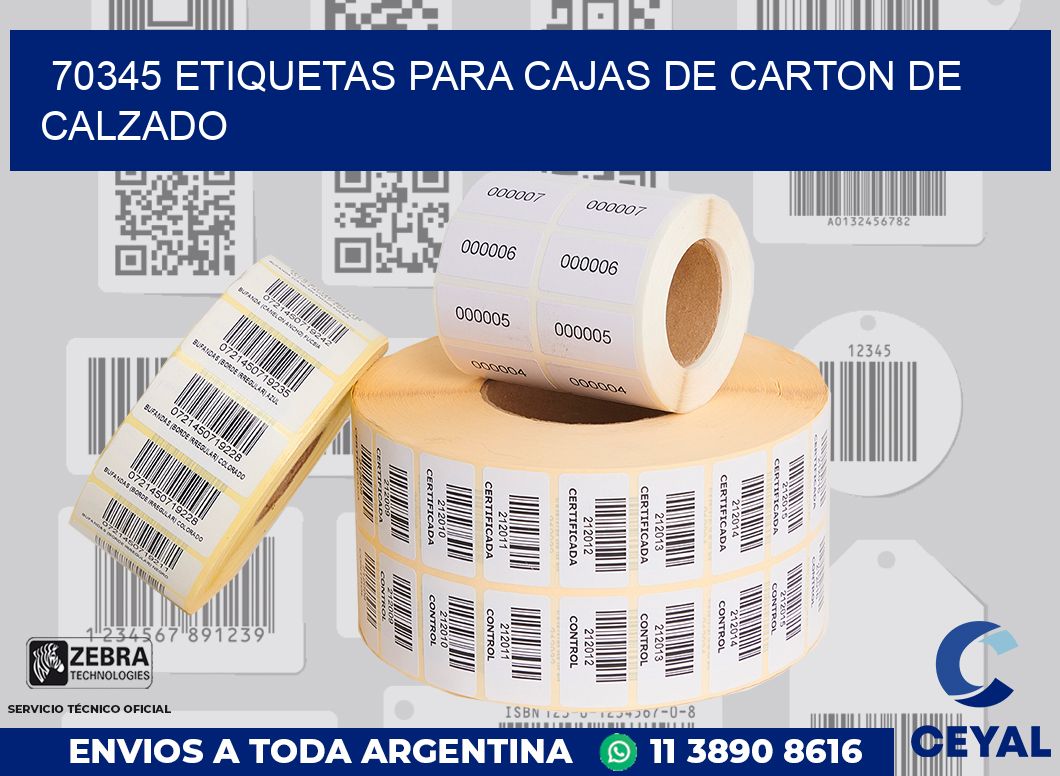 70345 ETIQUETAS PARA CAJAS DE CARTON DE CALZADO