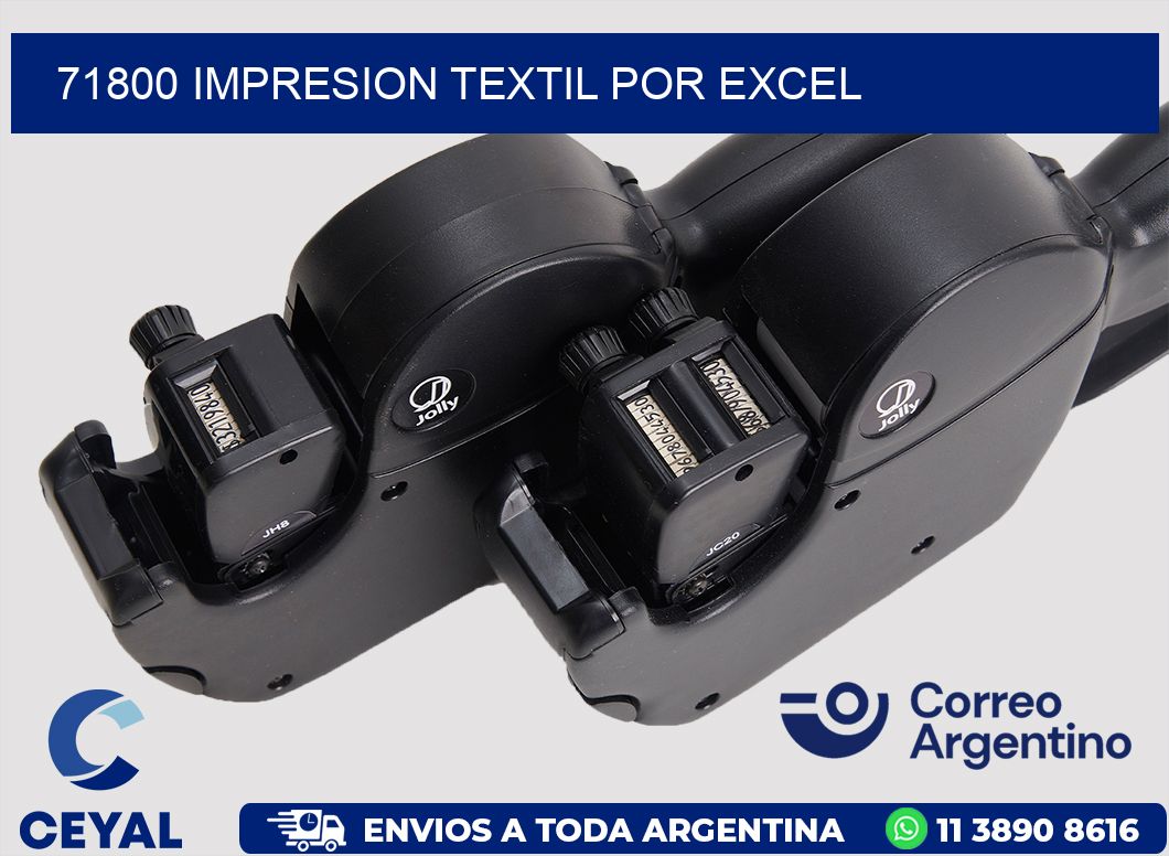 71800 IMPRESION TEXTIL POR EXCEL