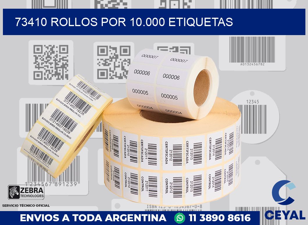 73410 Rollos por 10.000 etiquetas