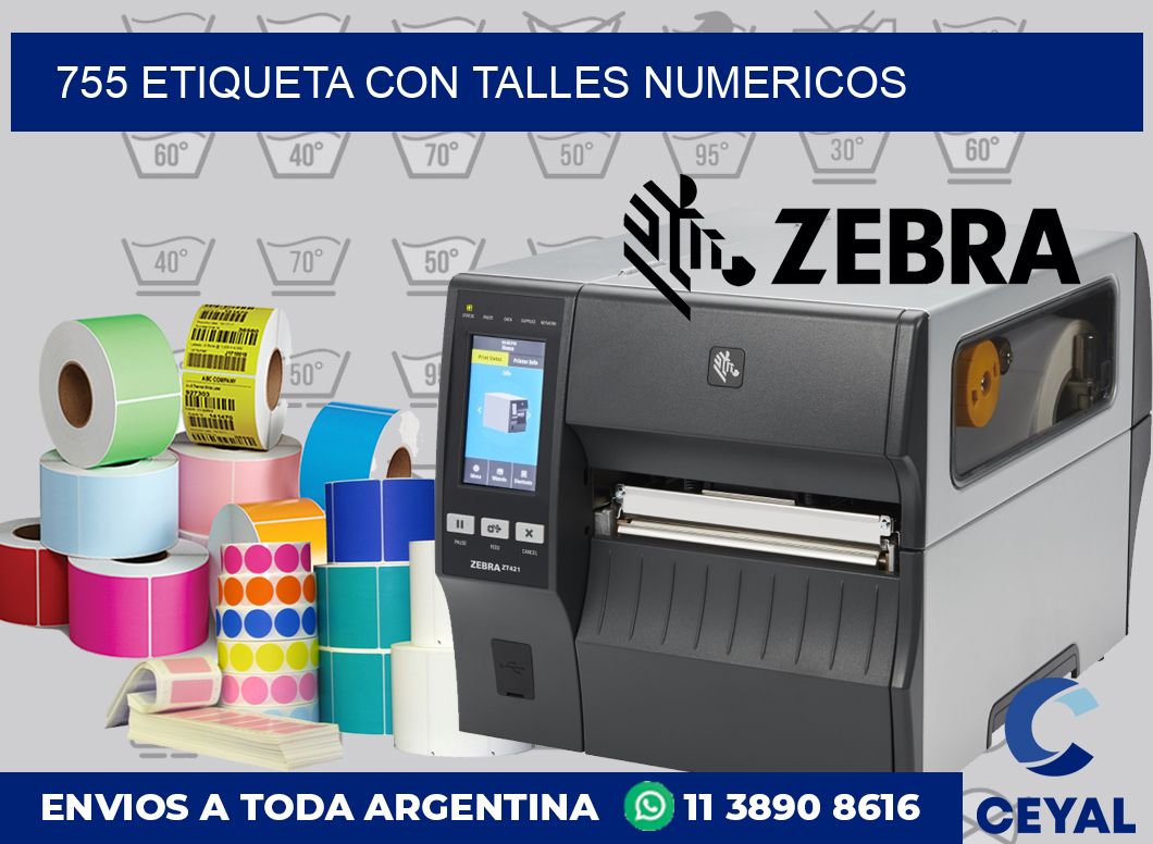 755 ETIQUETA CON TALLES NUMERICOS