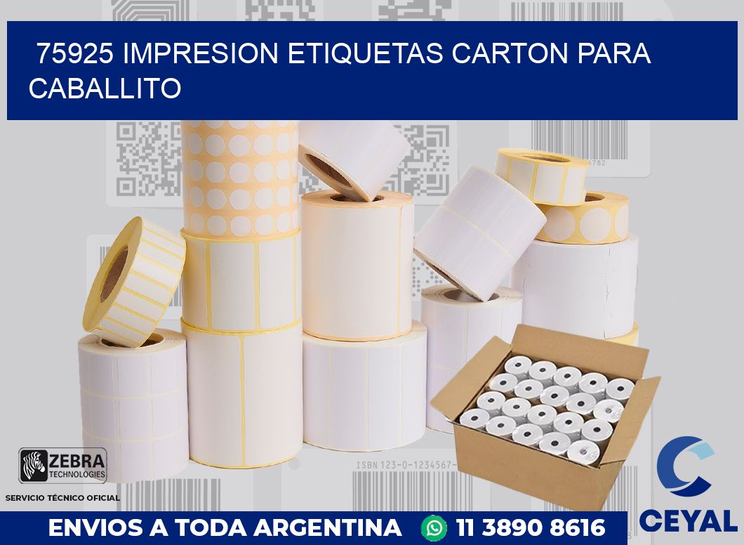 75925 IMPRESION ETIQUETAS CARTON PARA CABALLITO