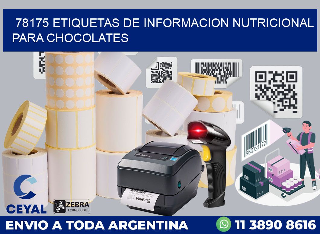 78175 ETIQUETAS DE INFORMACION NUTRICIONAL PARA CHOCOLATES