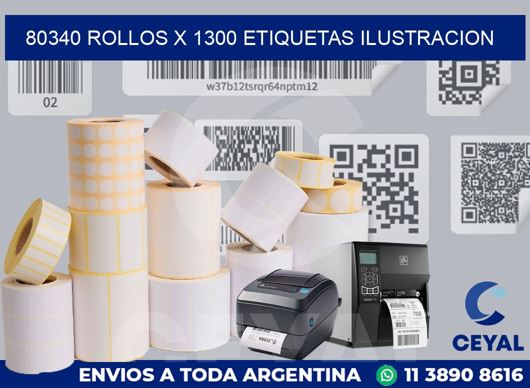 80340 Rollos x 1300 etiquetas ilustracion