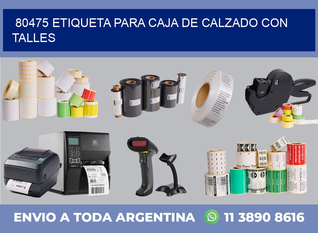 80475 ETIQUETA PARA CAJA DE CALZADO CON TALLES