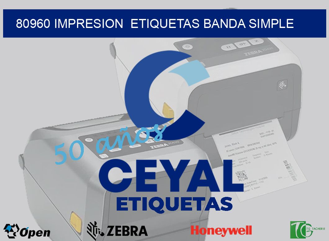 80960 impresion  etiquetas banda simple