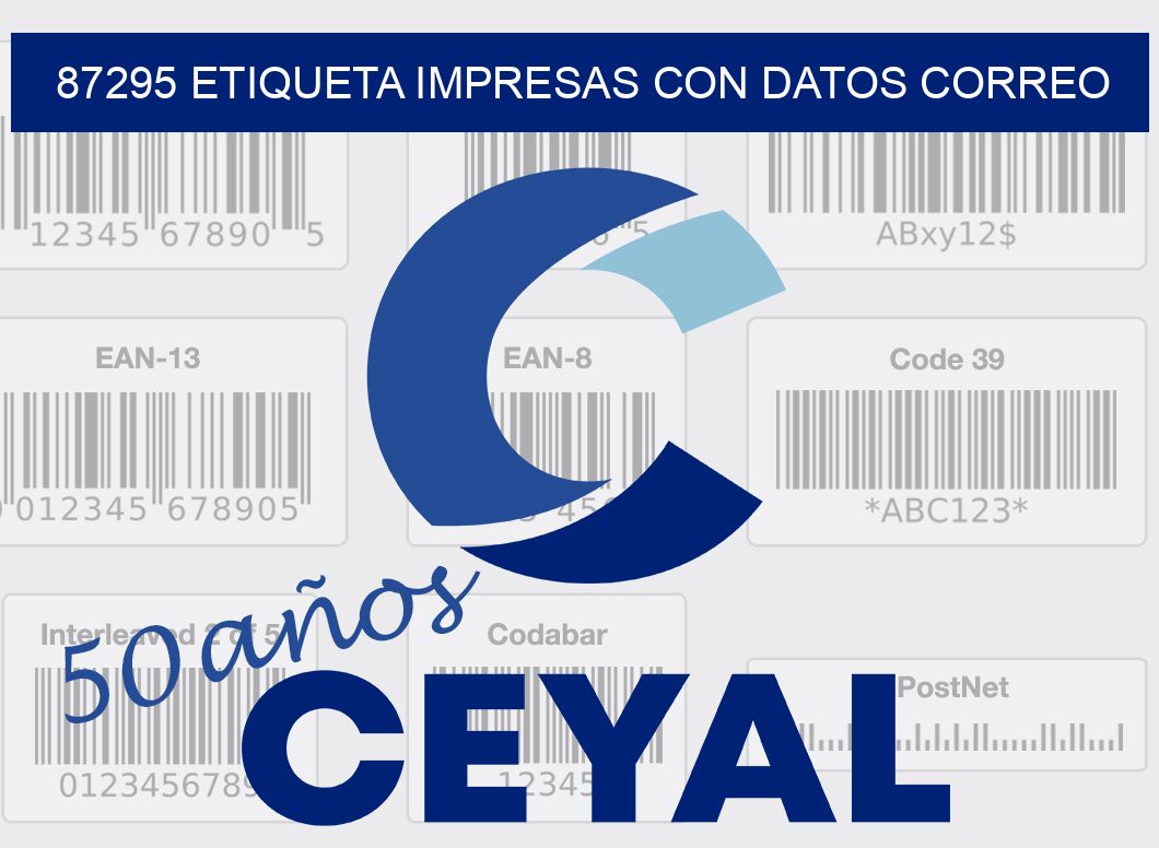 87295 ETIQUETA IMPRESAS CON DATOS CORREO