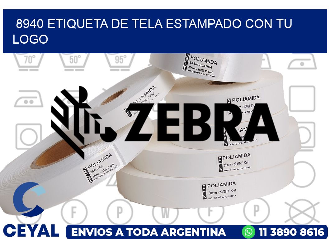 8940 ETIQUETA DE TELA ESTAMPADO CON TU LOGO