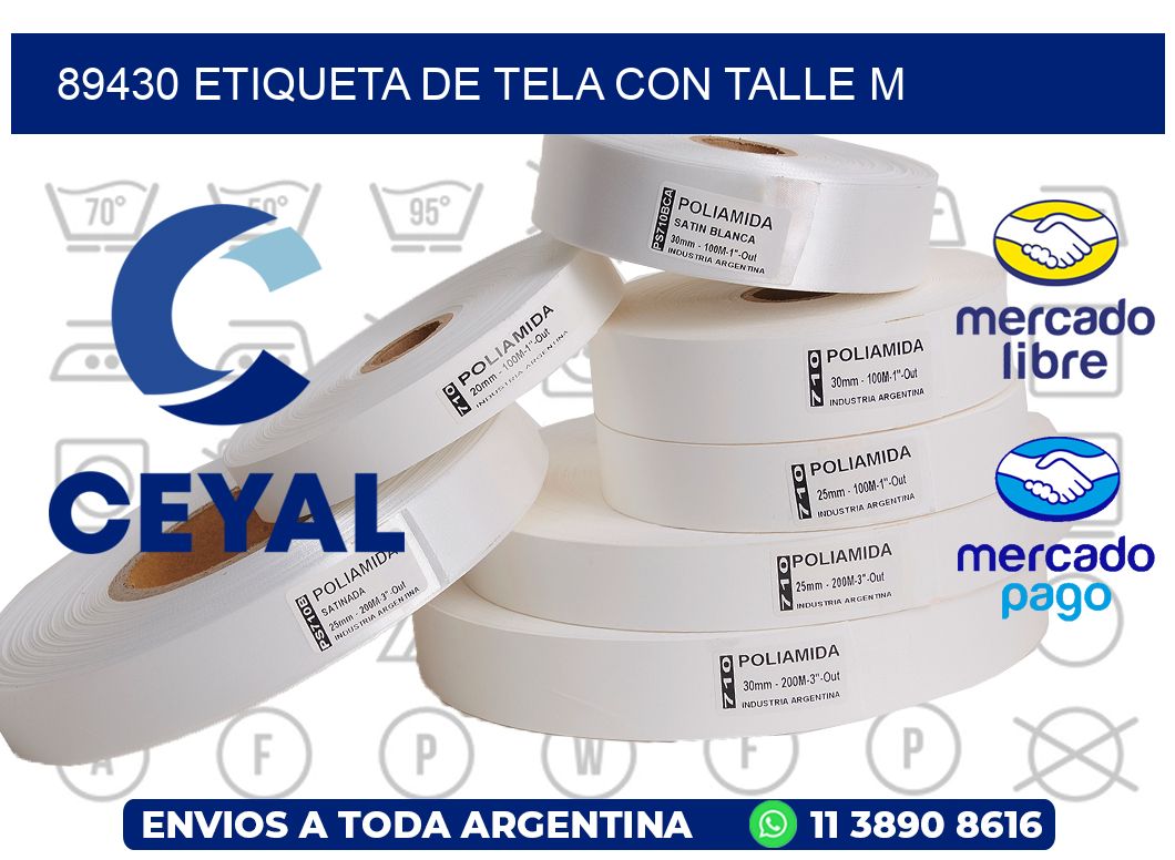 89430 ETIQUETA DE TELA CON TALLE M
