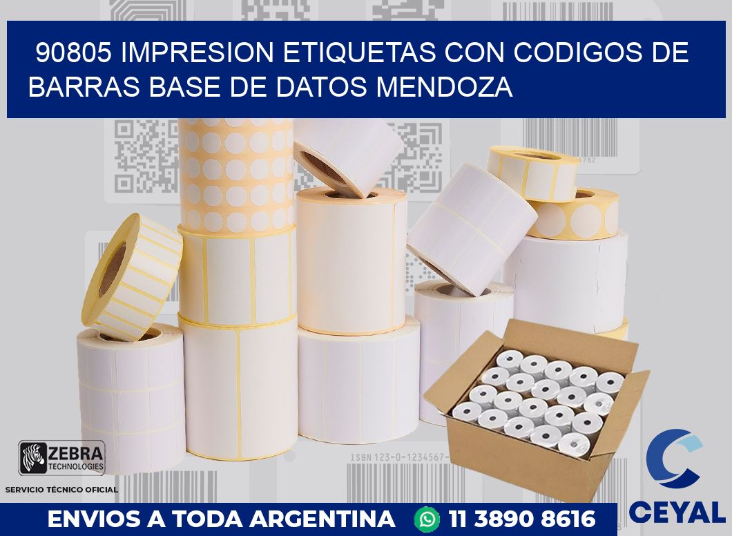 90805 IMPRESION ETIQUETAS CON CODIGOS DE BARRAS BASE DE DATOS MENDOZA