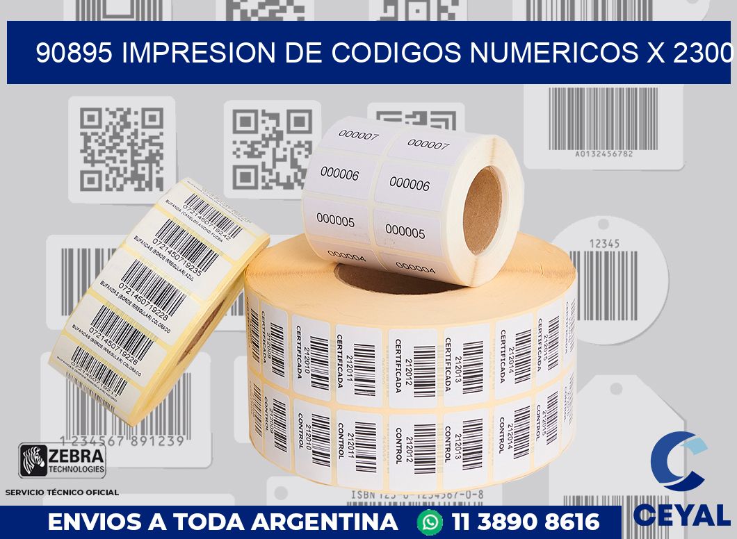 90895 impresion de codigos numericos x 2300