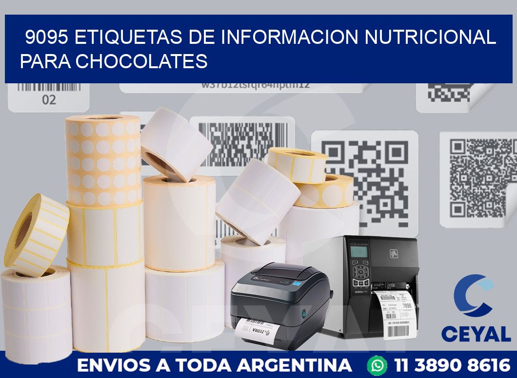 9095 ETIQUETAS DE INFORMACION NUTRICIONAL PARA CHOCOLATES