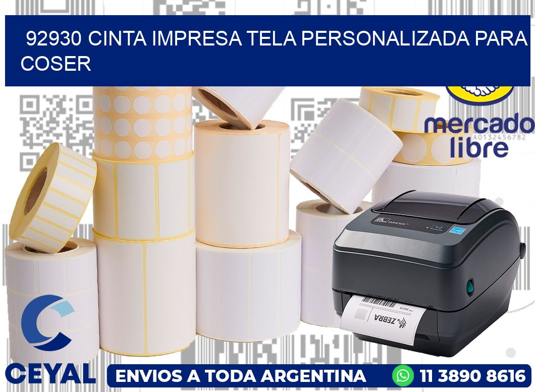 92930 CINTA IMPRESA TELA PERSONALIZADA PARA COSER