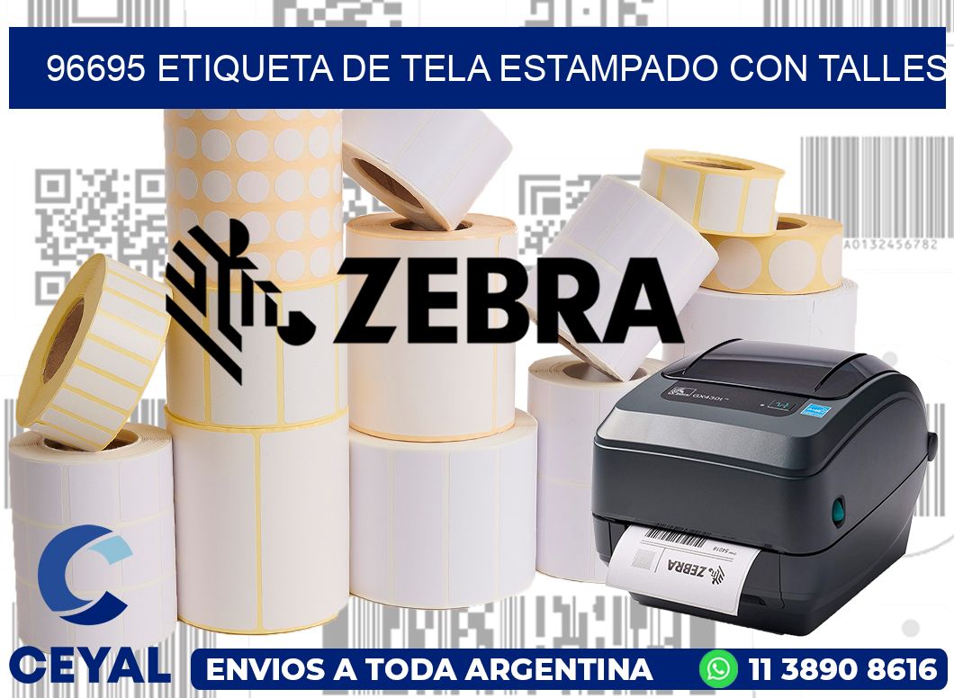96695 ETIQUETA DE TELA ESTAMPADO CON TALLES