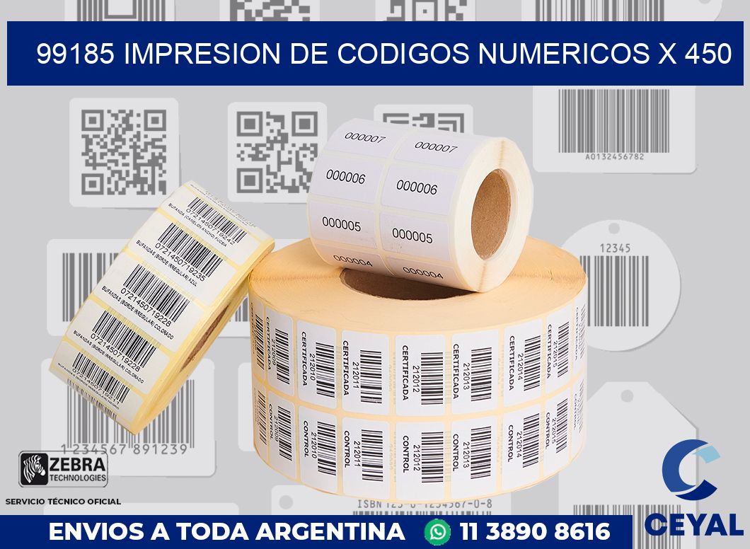 99185 impresion de codigos numericos x 450