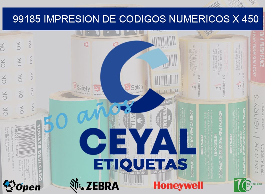 99185 impresion de codigos numericos x 450