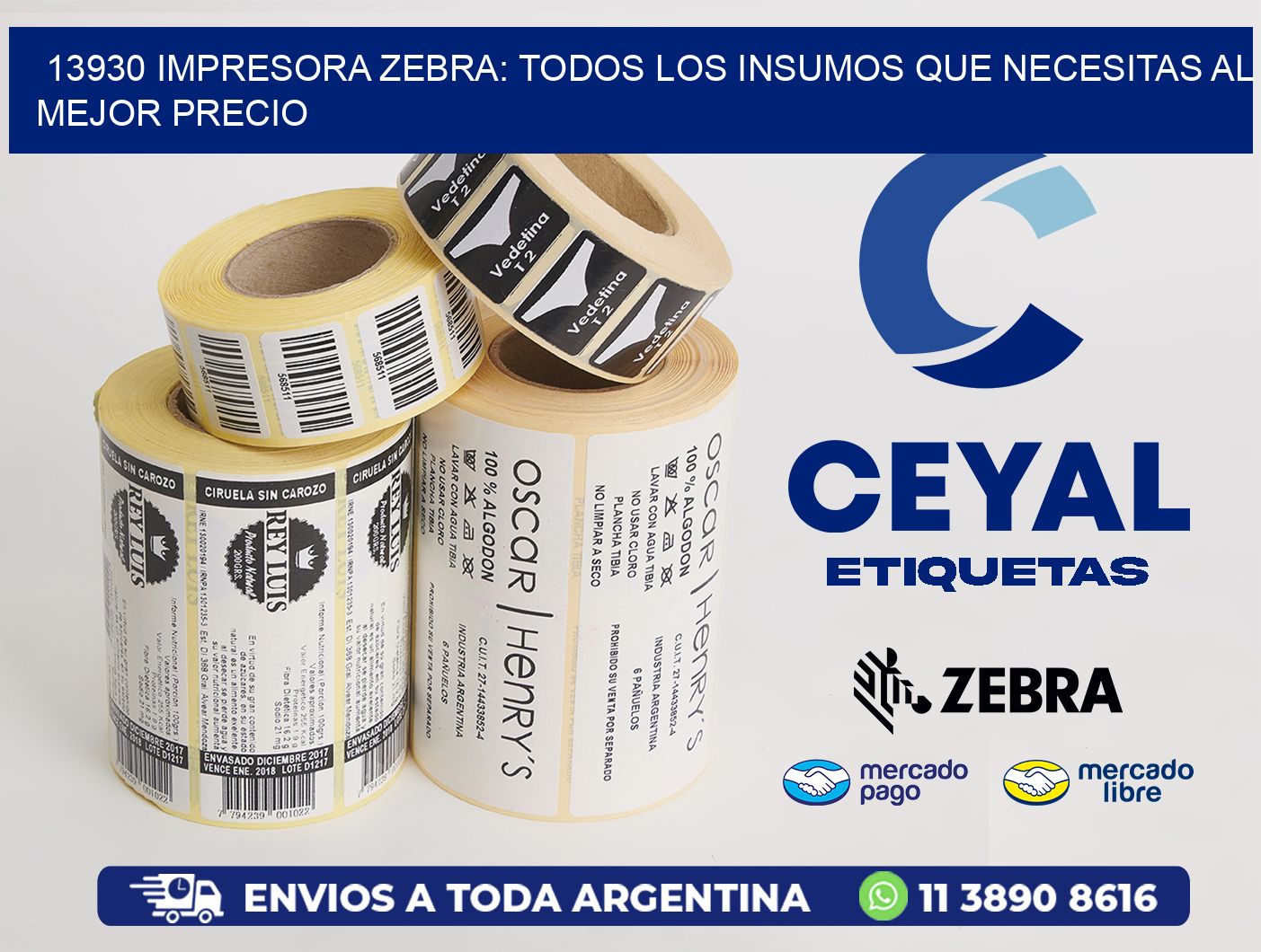 13930 IMPRESORA ZEBRA: TODOS LOS INSUMOS QUE NECESITAS AL MEJOR PRECIO