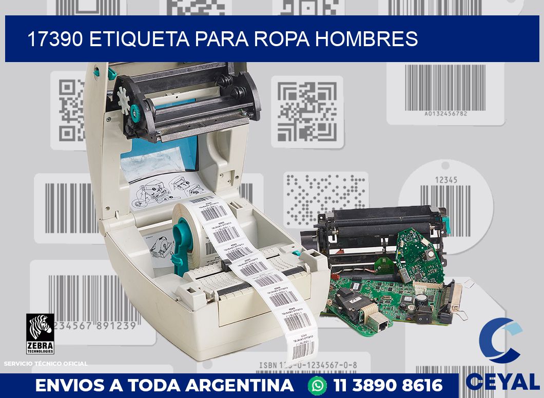 17390 ETIQUETA PARA ROPA HOMBRES