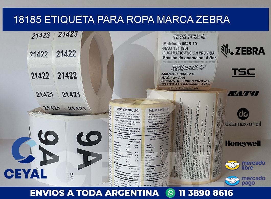 18185 ETIQUETA PARA ROPA MARCA ZEBRA