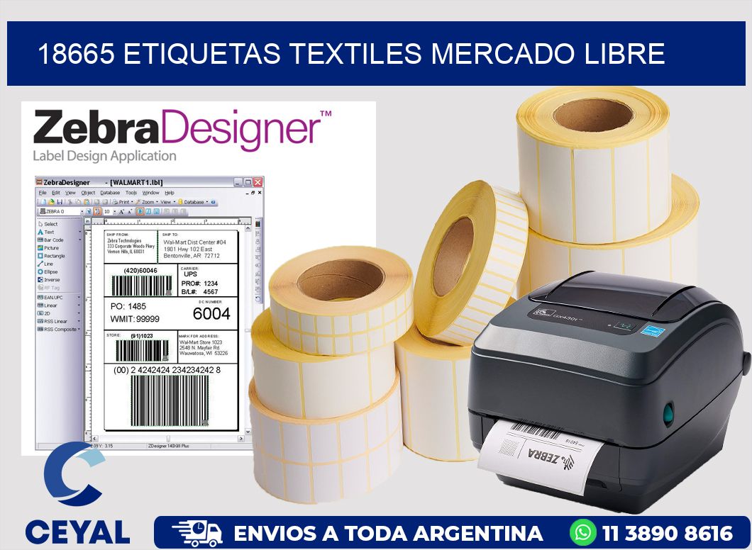 18665 ETIQUETAS TEXTILES MERCADO LIBRE