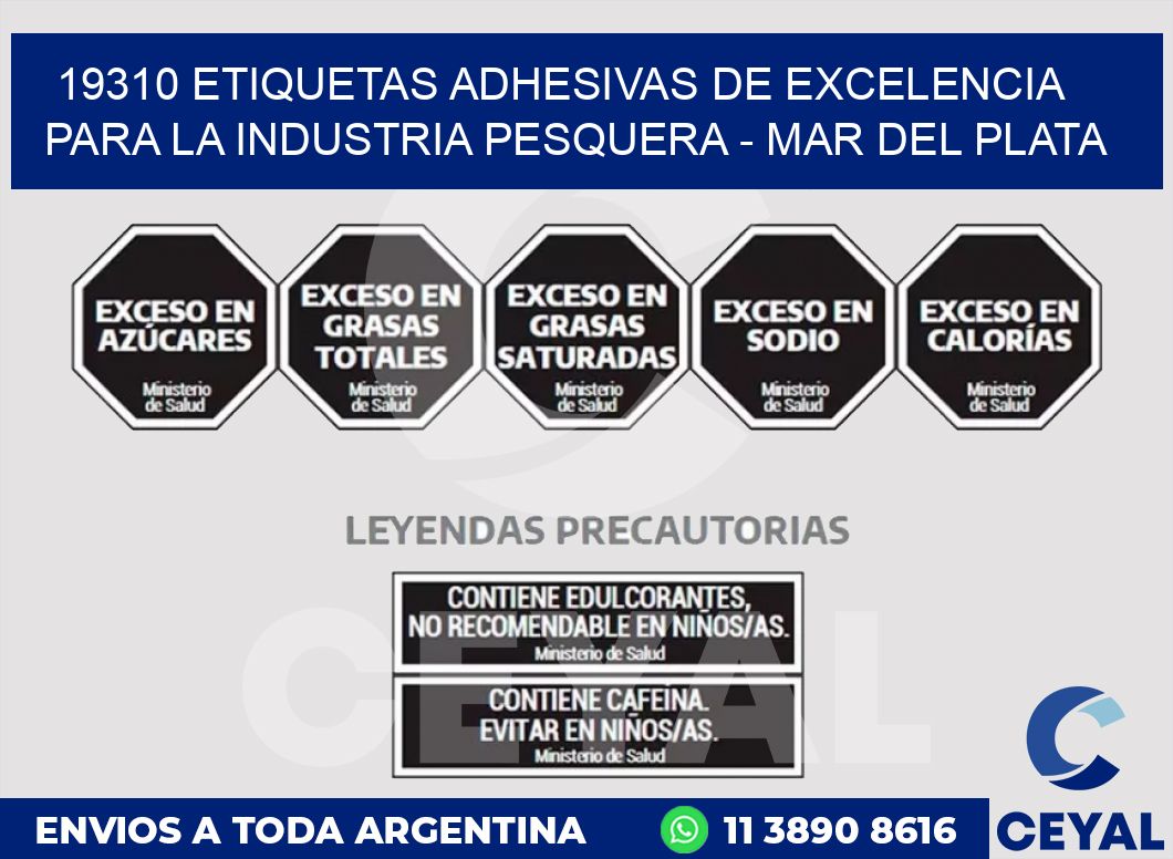 19310 ETIQUETAS ADHESIVAS DE EXCELENCIA PARA LA INDUSTRIA PESQUERA - MAR DEL PLATA
