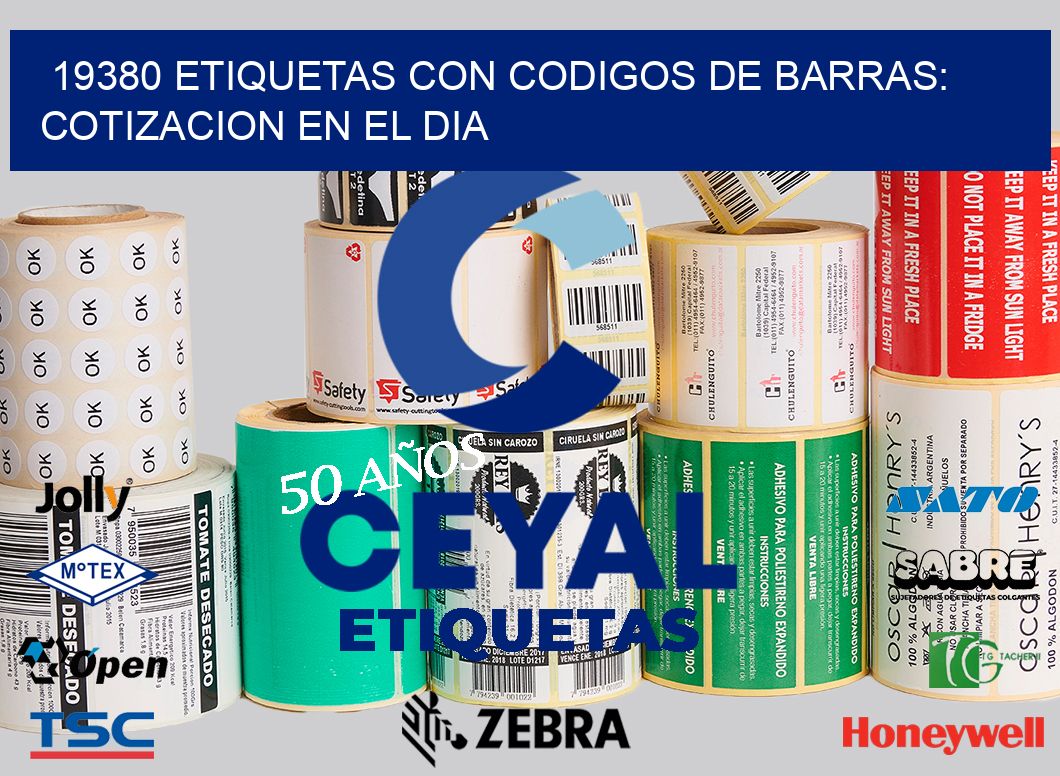 19380 ETIQUETAS CON CODIGOS DE BARRAS: COTIZACION EN EL DIA