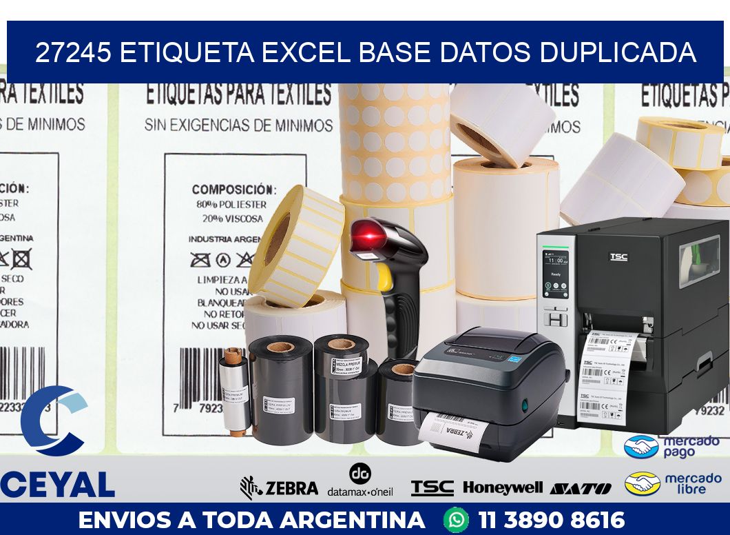 27245 etiqueta excel base datos duplicada