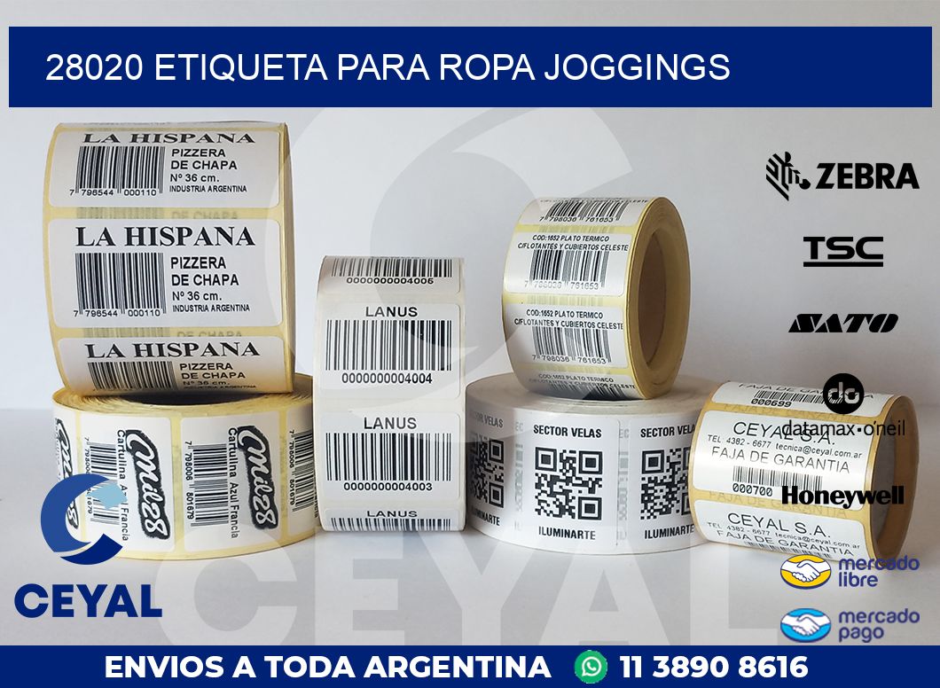 28020 ETIQUETA PARA ROPA JOGGINGS