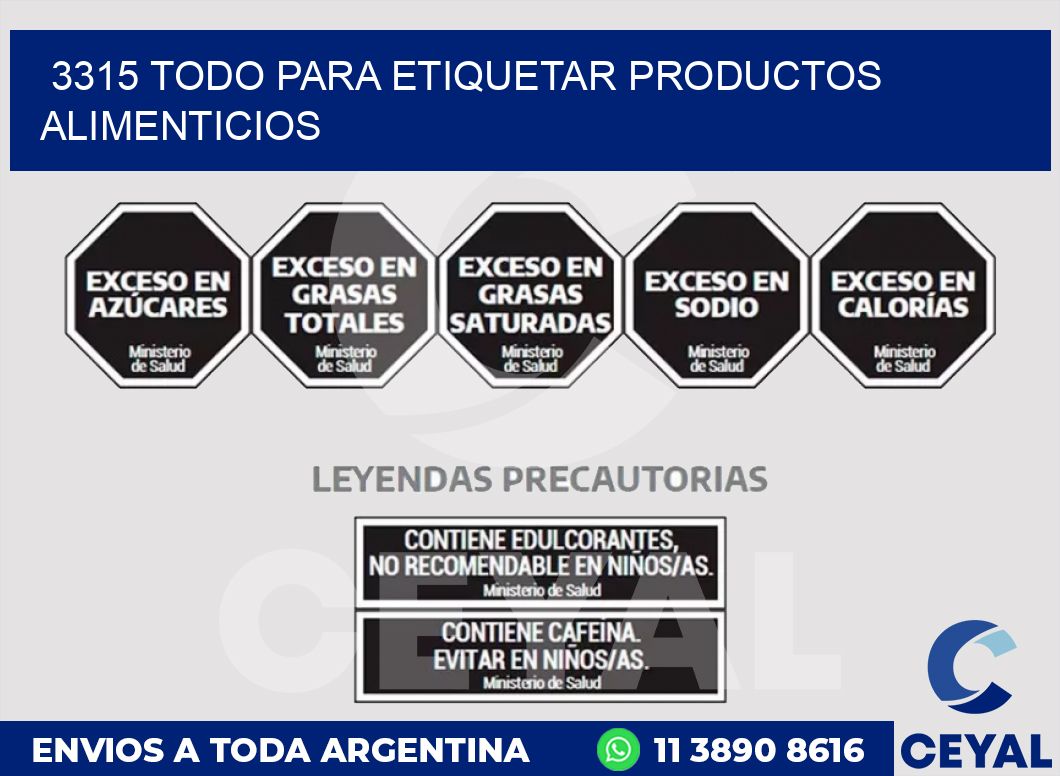 3315 TODO PARA ETIQUETAR PRODUCTOS ALIMENTICIOS