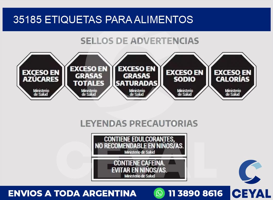 35185 ETIQUETAS PARA ALIMENTOS