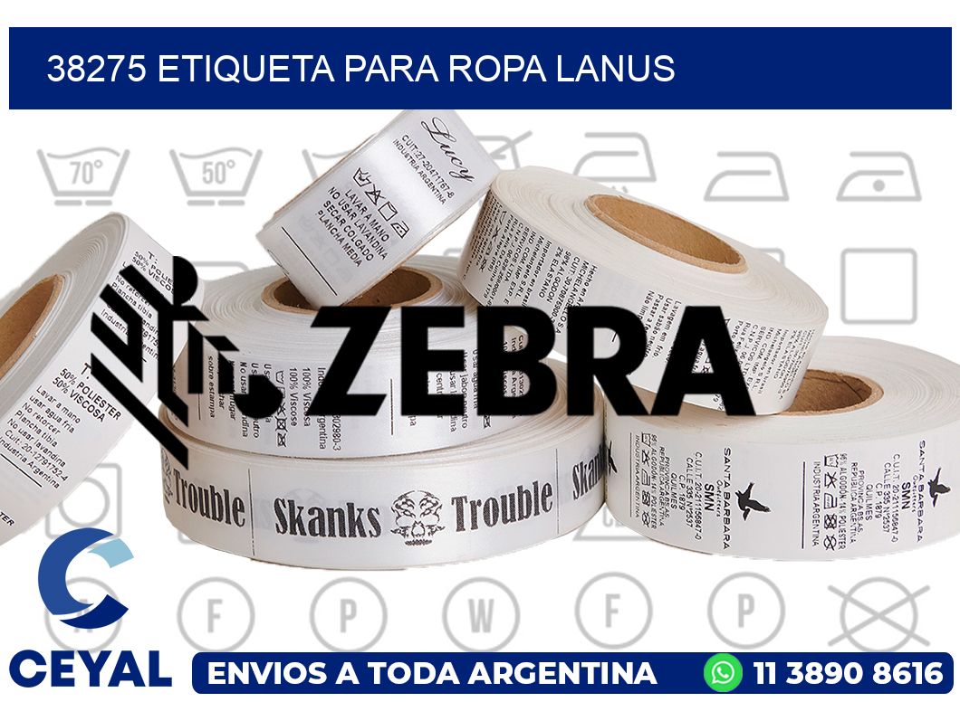 38275 ETIQUETA PARA ROPA LANUS