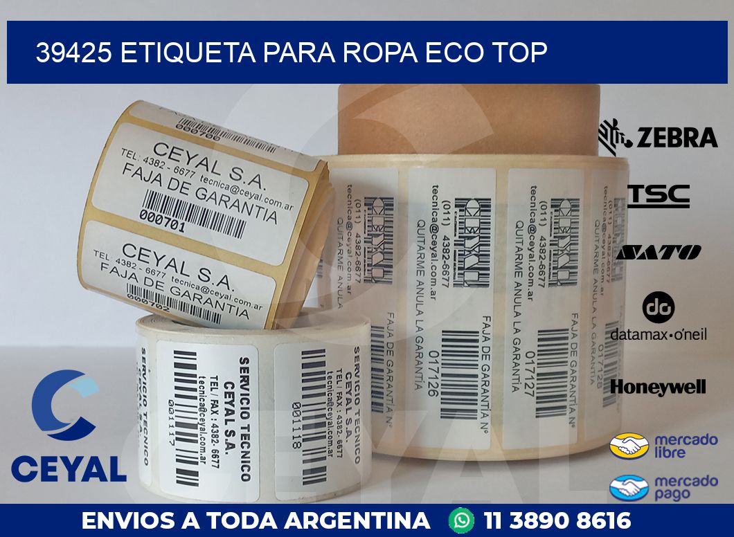 39425 ETIQUETA PARA ROPA ECO TOP