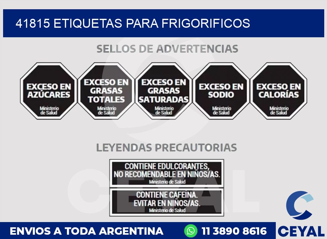 41815 ETIQUETAS PARA FRIGORIFICOS