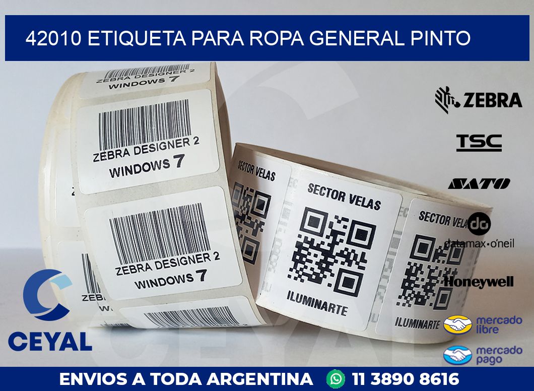 42010 ETIQUETA PARA ROPA GENERAL PINTO