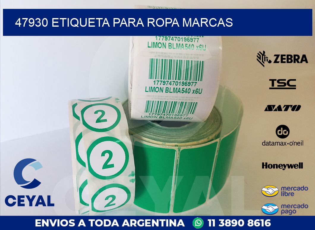 47930 ETIQUETA PARA ROPA MARCAS