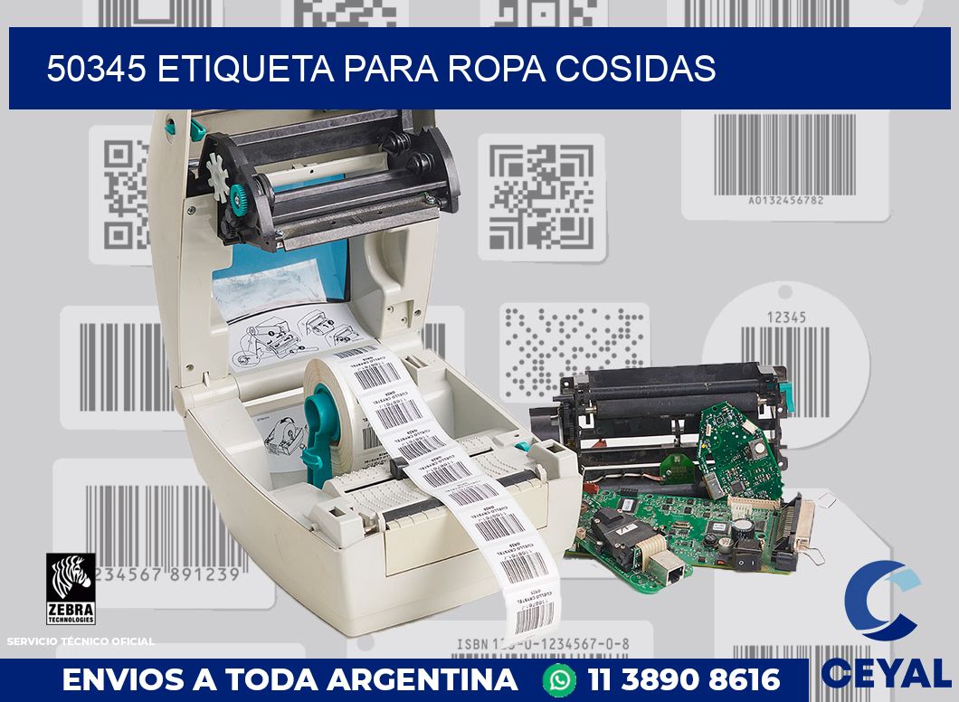 50345 ETIQUETA PARA ROPA COSIDAS