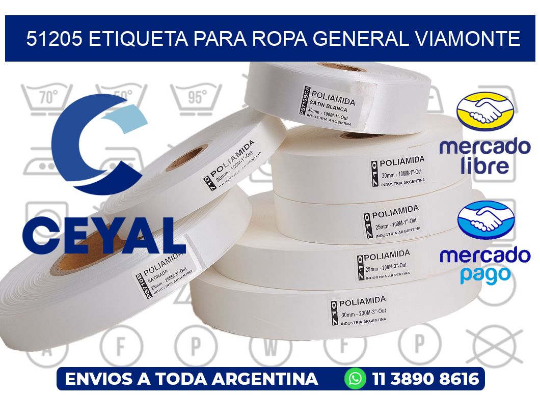51205 ETIQUETA PARA ROPA GENERAL VIAMONTE