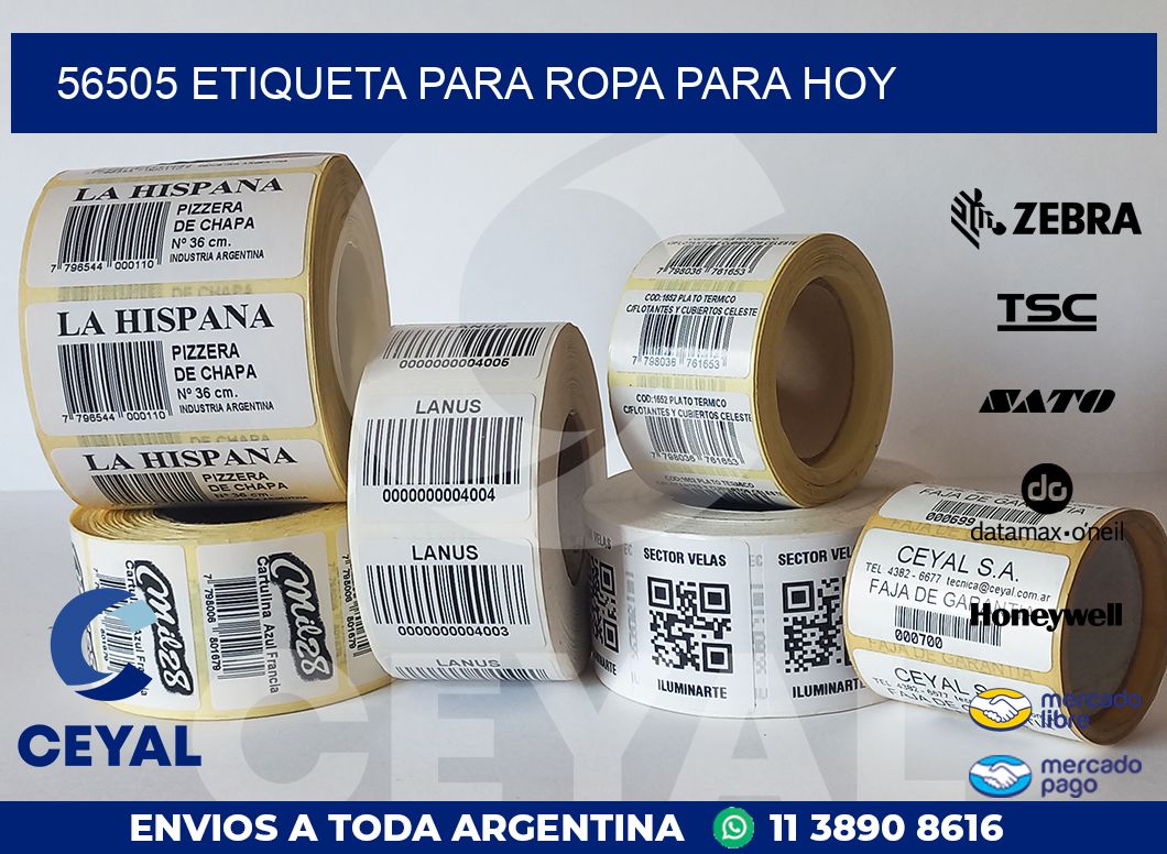 56505 ETIQUETA PARA ROPA PARA HOY