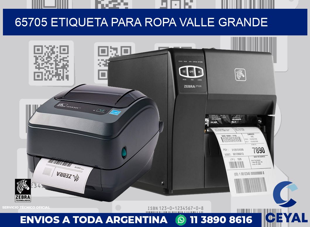 65705 ETIQUETA PARA ROPA VALLE GRANDE