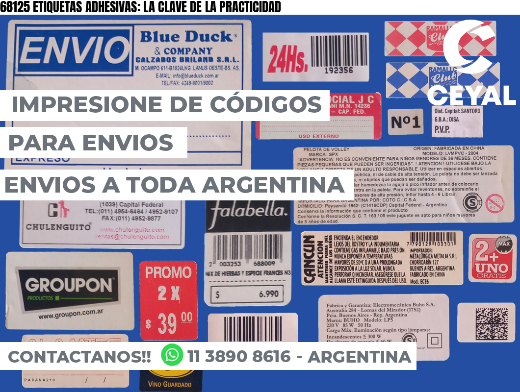 68125 ETIQUETAS ADHESIVAS: LA CLAVE DE LA PRACTICIDAD