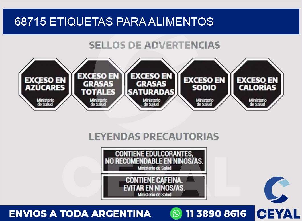 68715 ETIQUETAS PARA ALIMENTOS