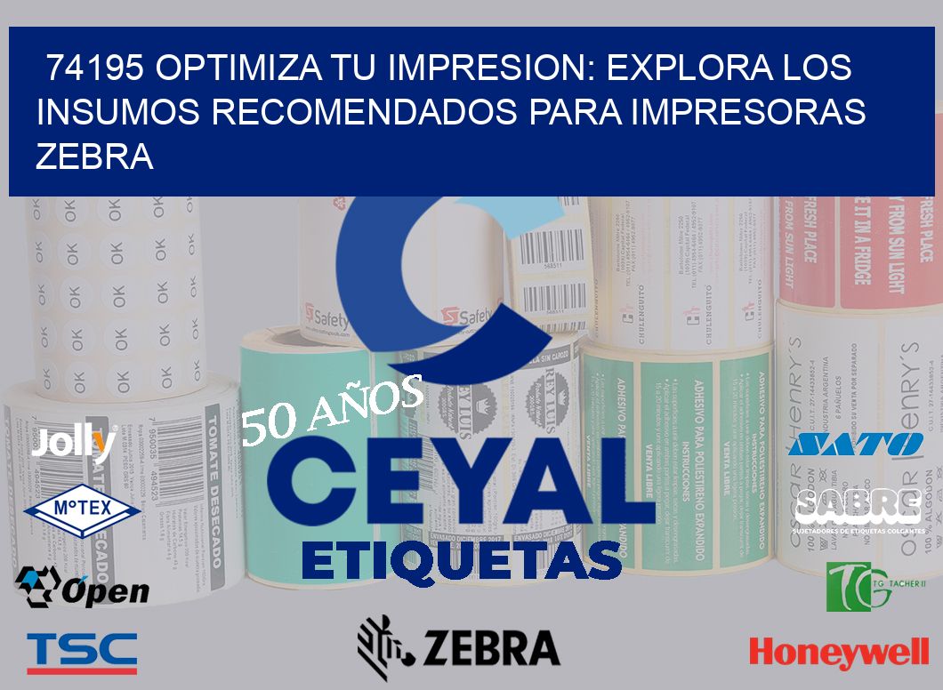 74195 OPTIMIZA TU IMPRESION: EXPLORA LOS INSUMOS RECOMENDADOS PARA IMPRESORAS ZEBRA